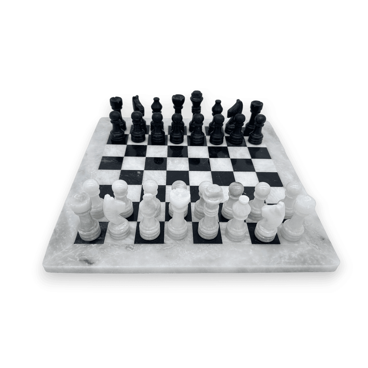 Black & White Marble Chess Set - Damaged Product Sale