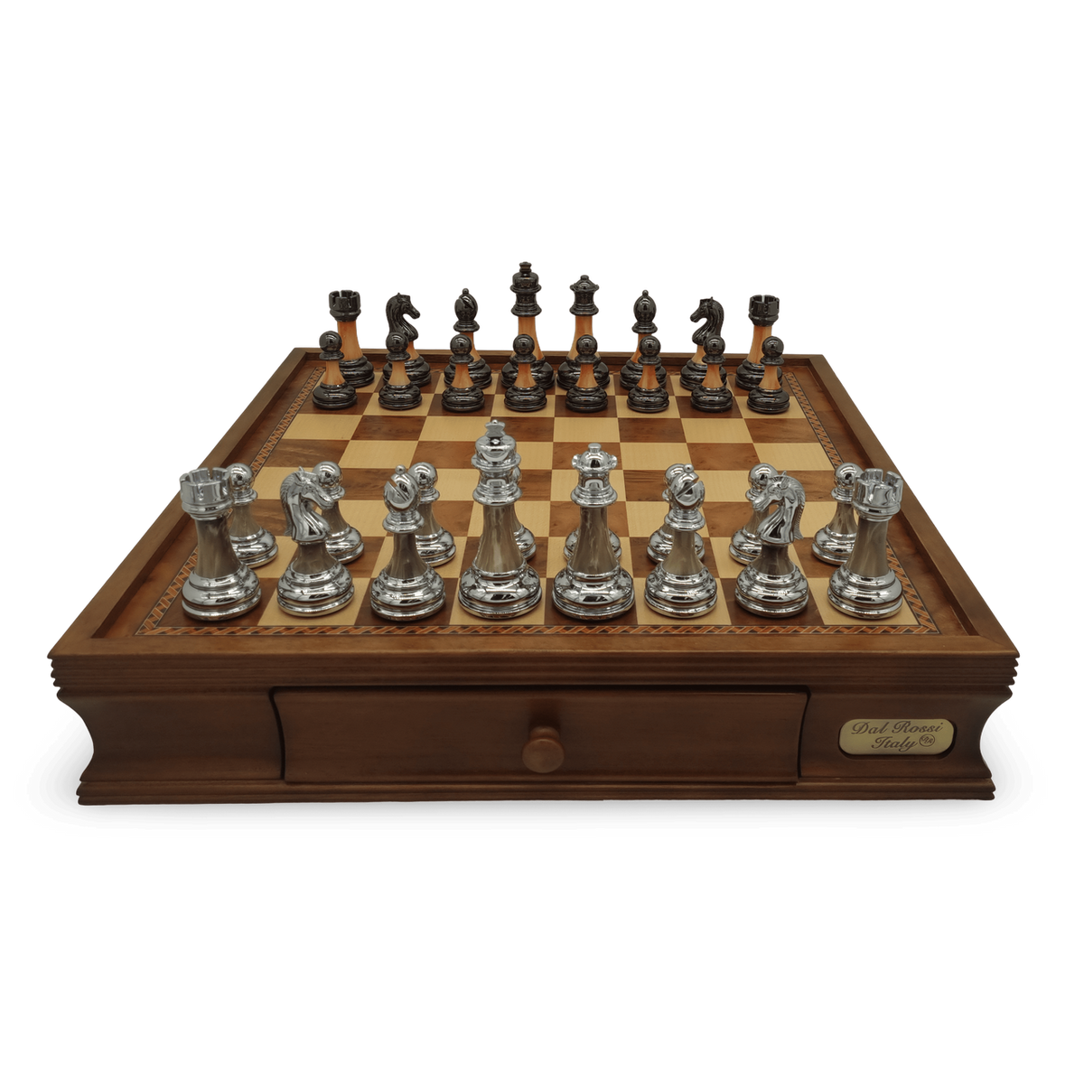 Chess board and pieces (front view)
