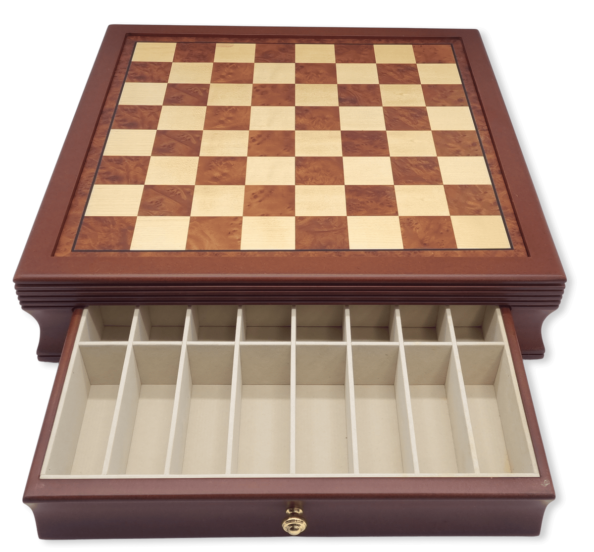 Wooden Storage Chessboard open compartment