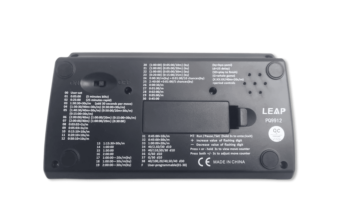 Leap clock - information on back