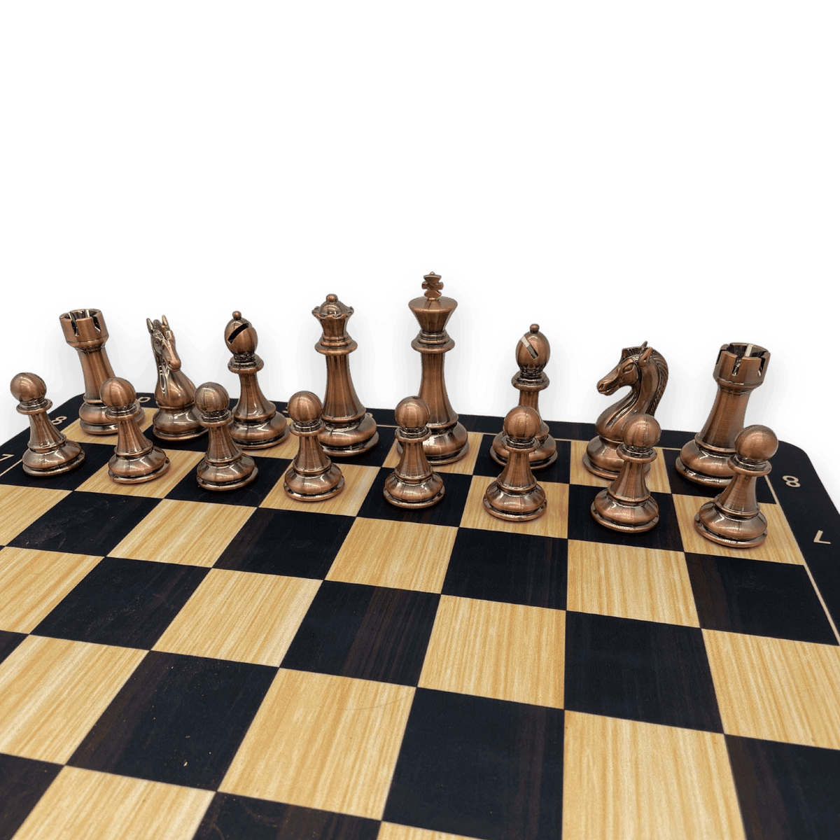 Mousepad style Woodgrain 50cm Board and 110mm Brass/Copper look pieces copper