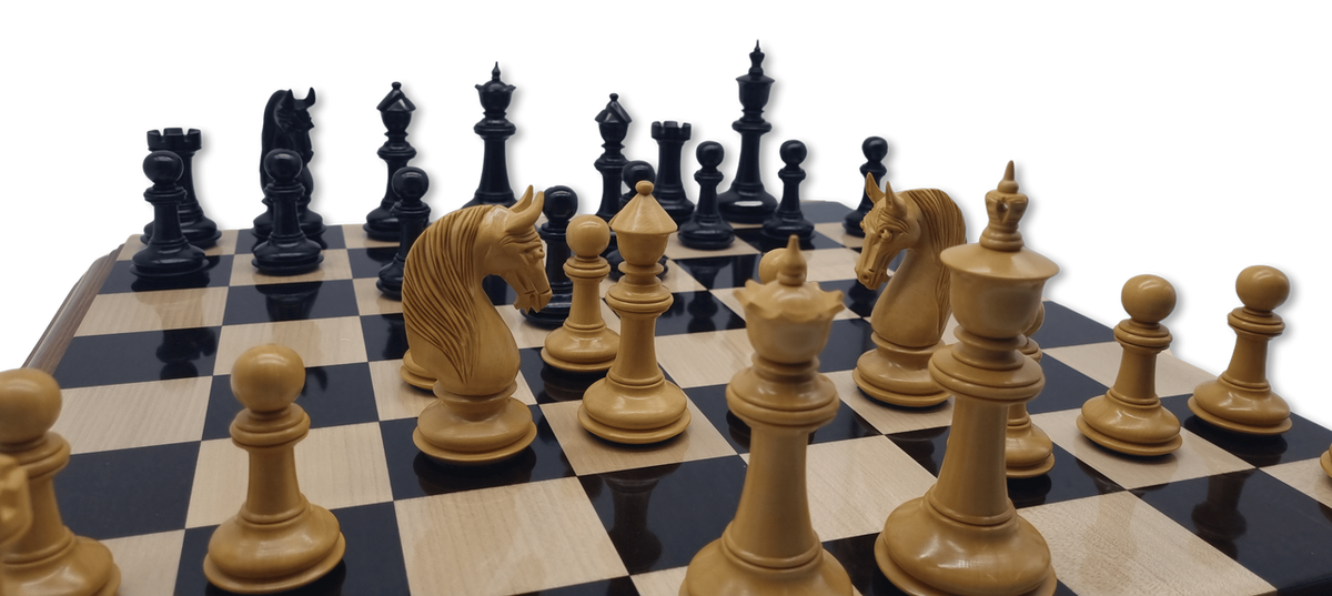Vienna Victory Chess Set - close up mid game