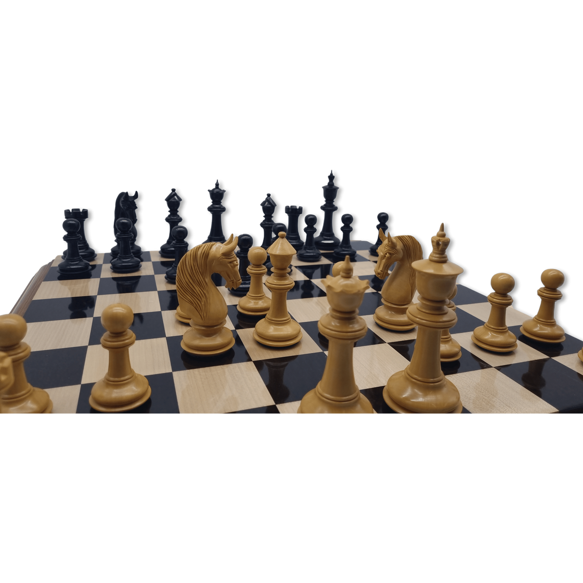 Vienna Victory Chess Set - close up mid game