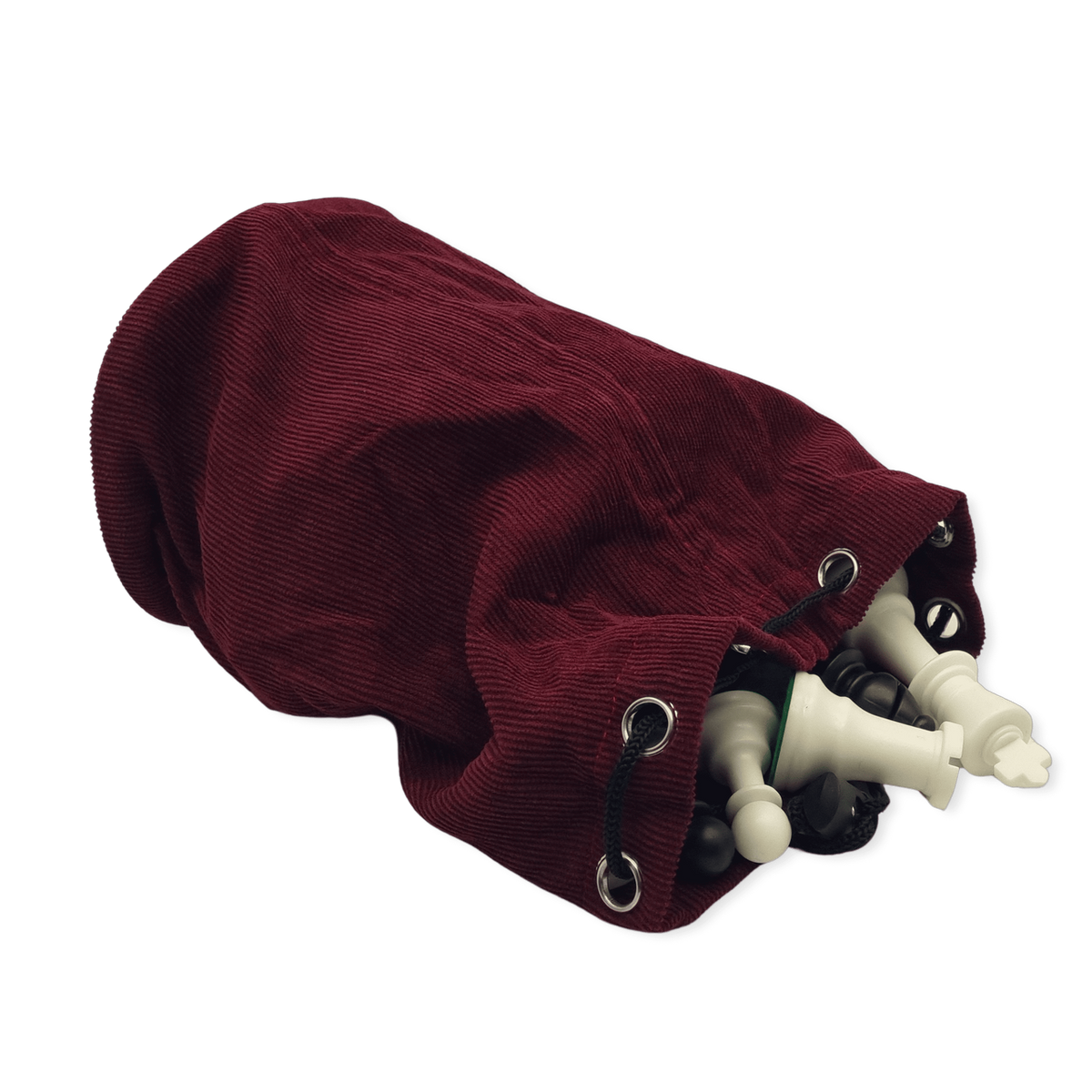 Burgundy Drawstring Bag with Tournament Double Weighted Pieces