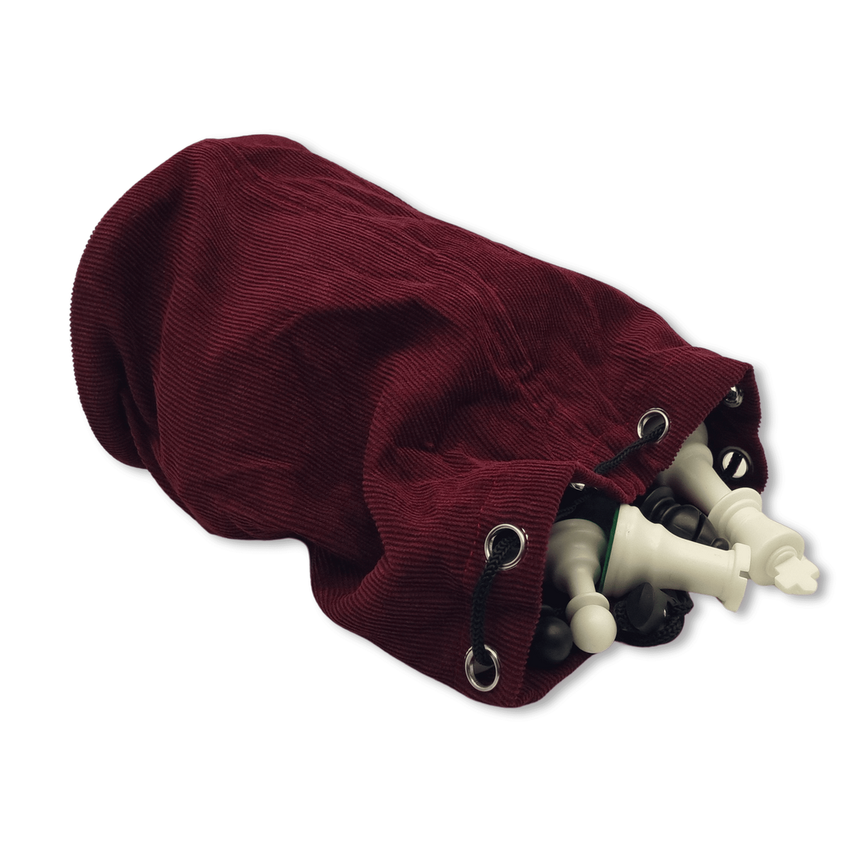Burgundy Drawstring Bag with Tournament Double Weighted Pieces