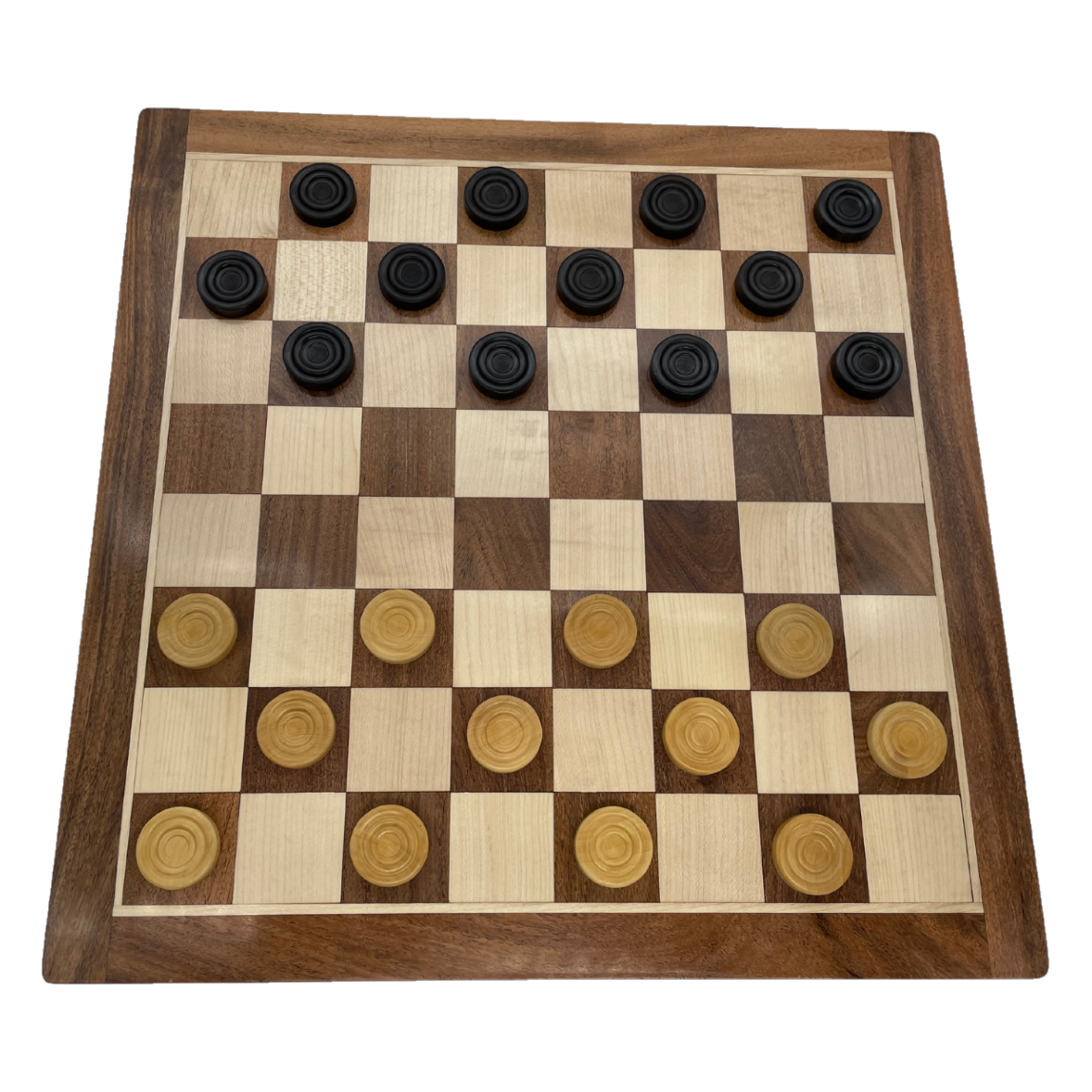Rex Noir Checkers Set with Storage Case on board above