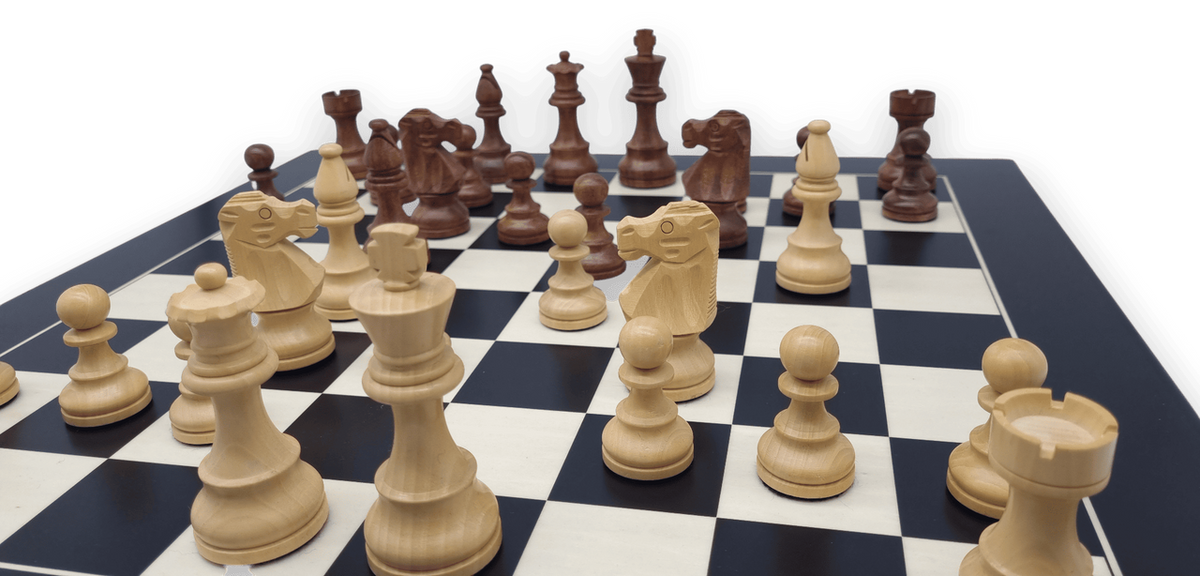 Milano Notte Chess Set – Black & Erable Wooden Chess Set close up