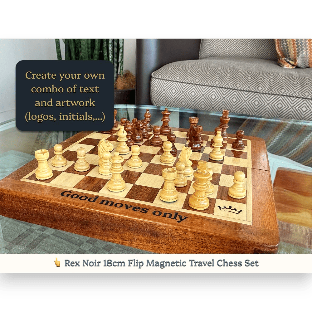 Personalised travel chess set memento