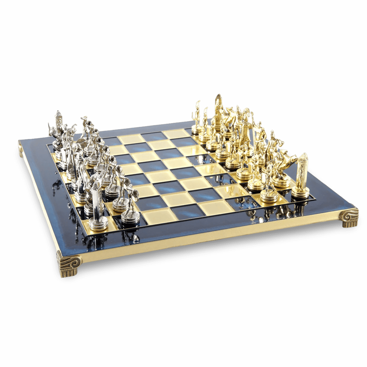 Aegean Mythology Heroes - handcrafted metal themed chess set