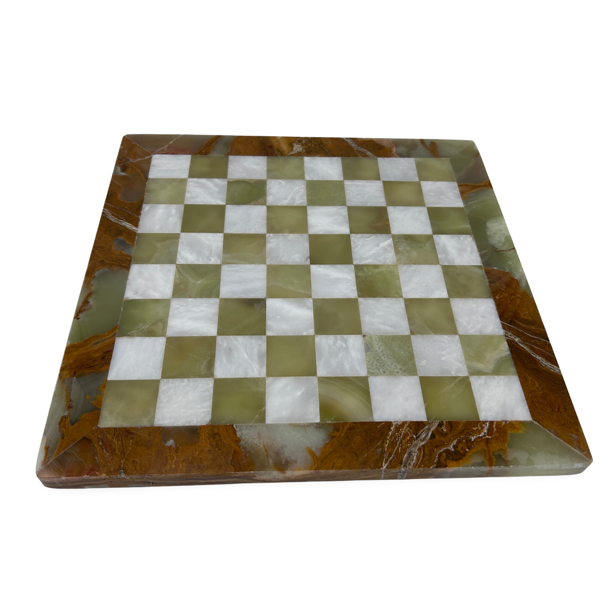 Green Onyx & White Marble Chess Board