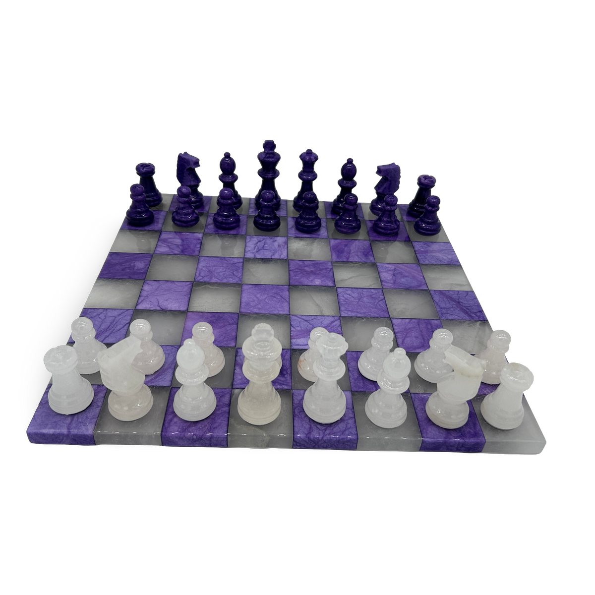 Amethyst Haze Modern Alabaster Chess Set