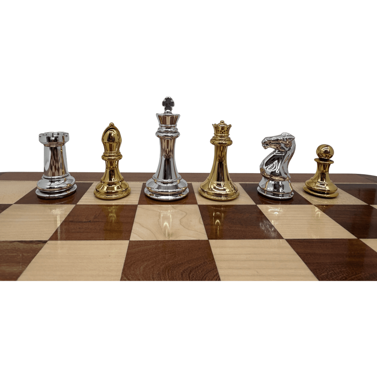 Resin Staunton Pieces with High-Gloss Look - silver and gold