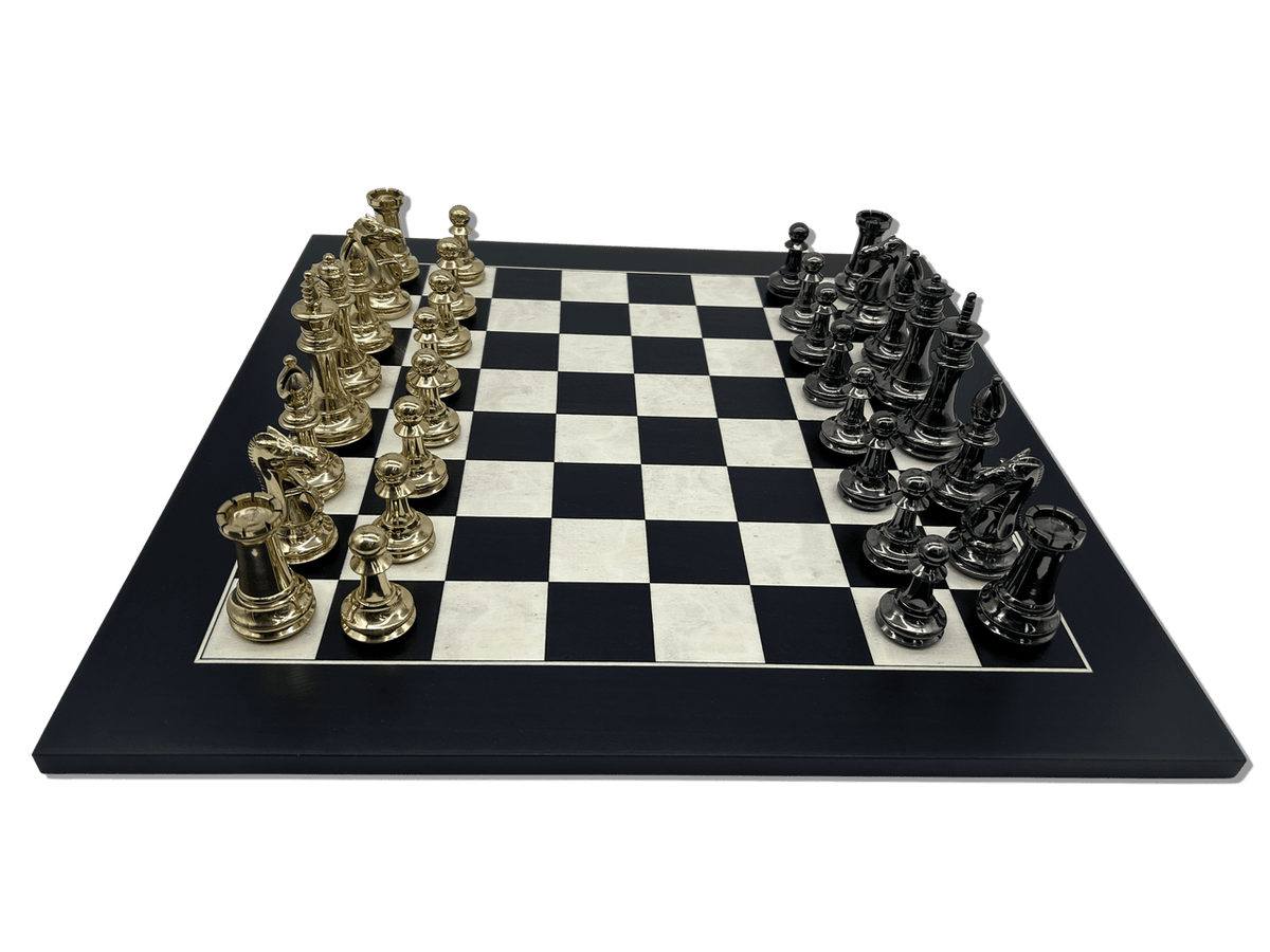 Staunton Brass & Metal Chess Pieces - small scratches