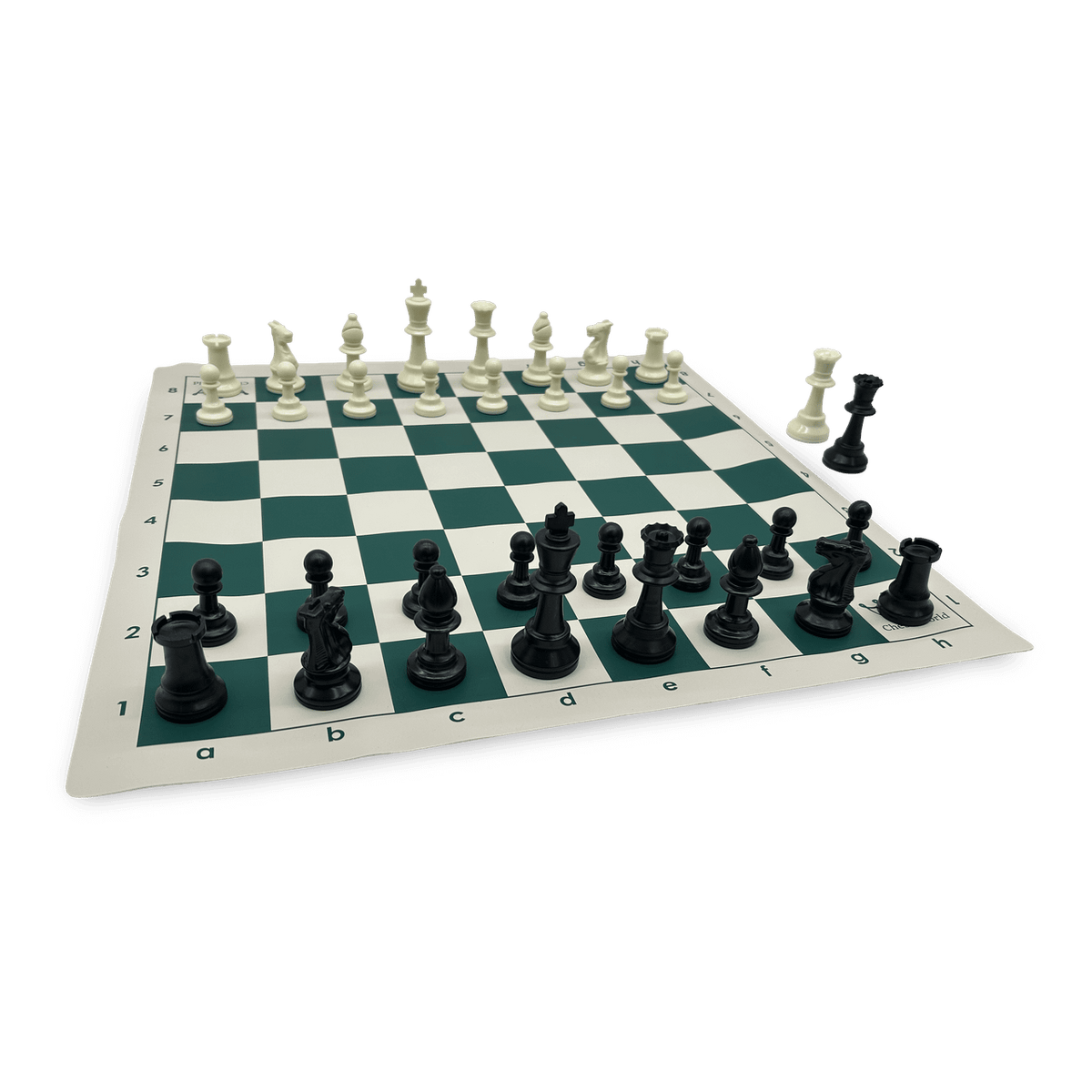 Tournament Pro Chess Set - green board and single weighted pieces