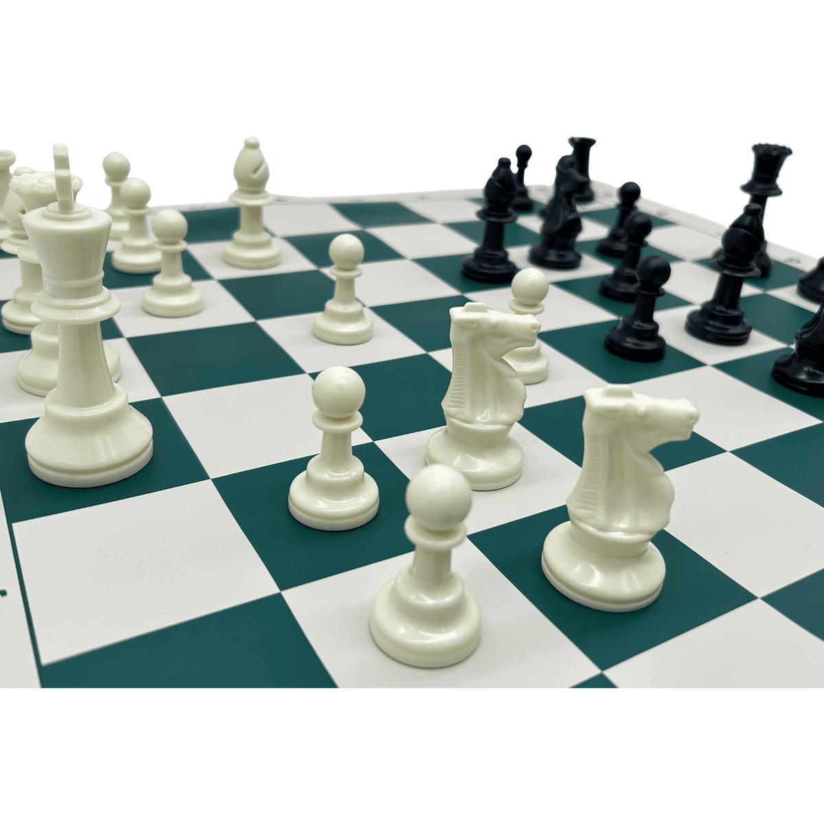 Tournament Pro Chess Set - chess pieces detail on green board