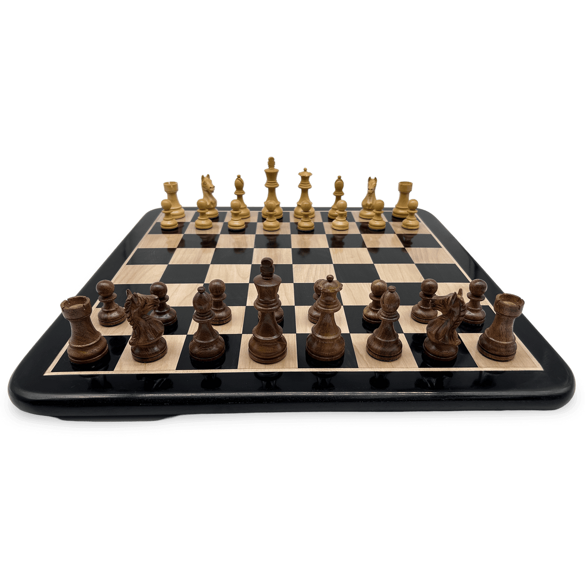Rex Noir London Classic Double Weighted Acacia Stauntot Chess Pieces Ebony Chessboard with pretty Knight