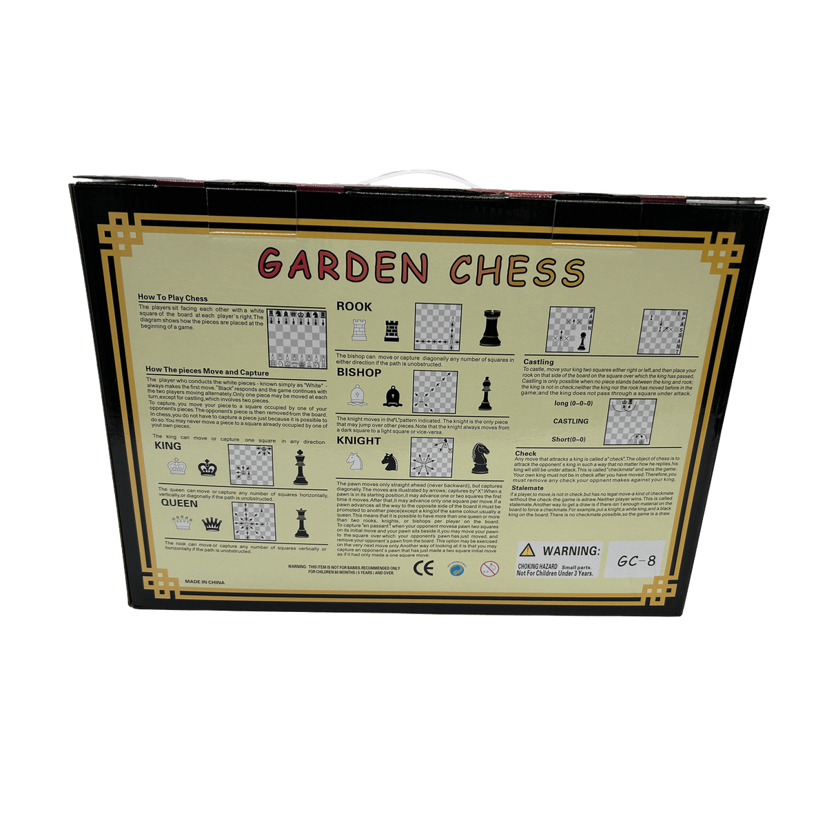 2-in-1 Mini Garden Chess & Checkers Set