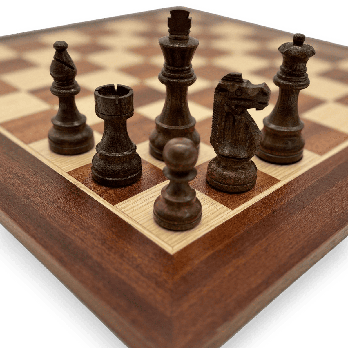 Dal Rossi 95mm Sheesham Double Weighted Chess Pieces dark