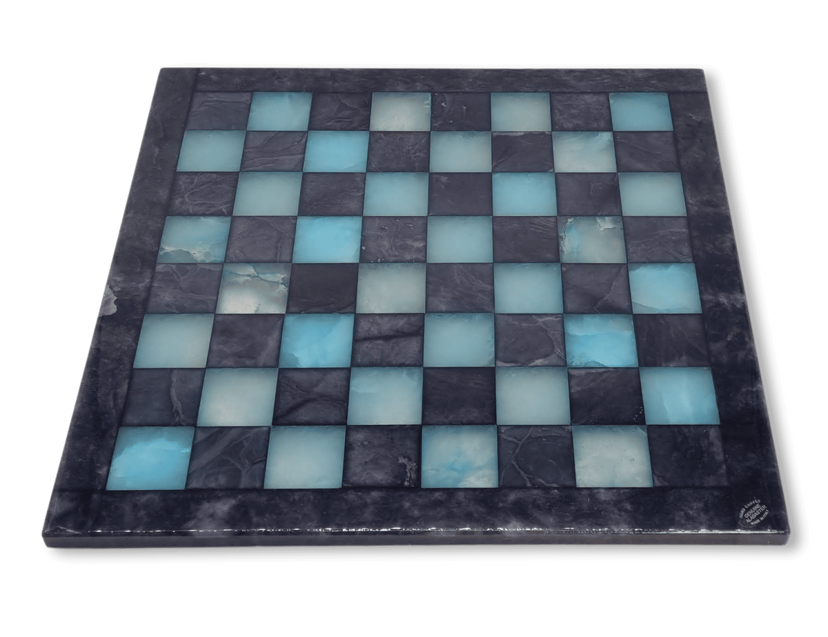 Midnight Tide Classic Alabaster Chess Set - board