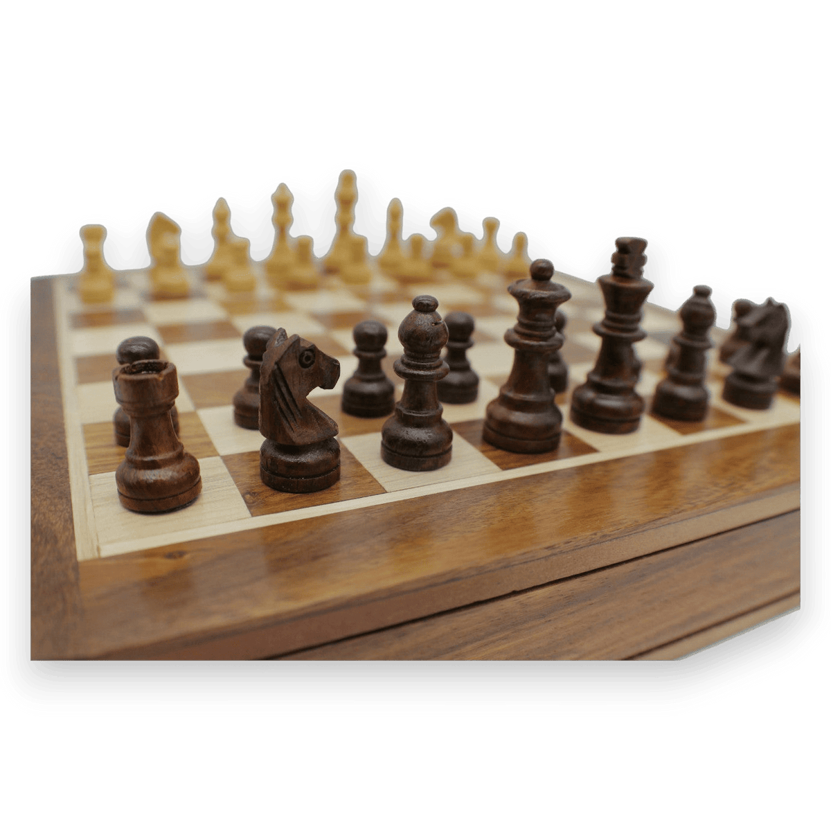 Rex Noir Square Magnetic Travel Chess Set 25cm with drawer (SQU-S-25) side