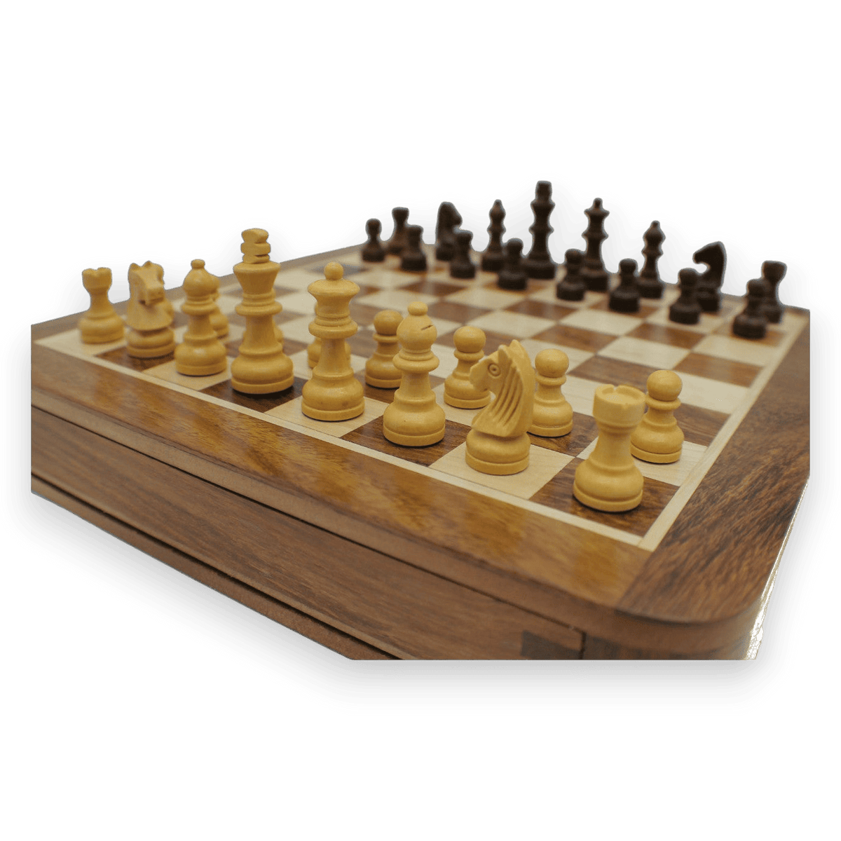 Rex Noir Square Magnetic Travel Chess Set 25cm with drawer (SQU-S-25) side 2