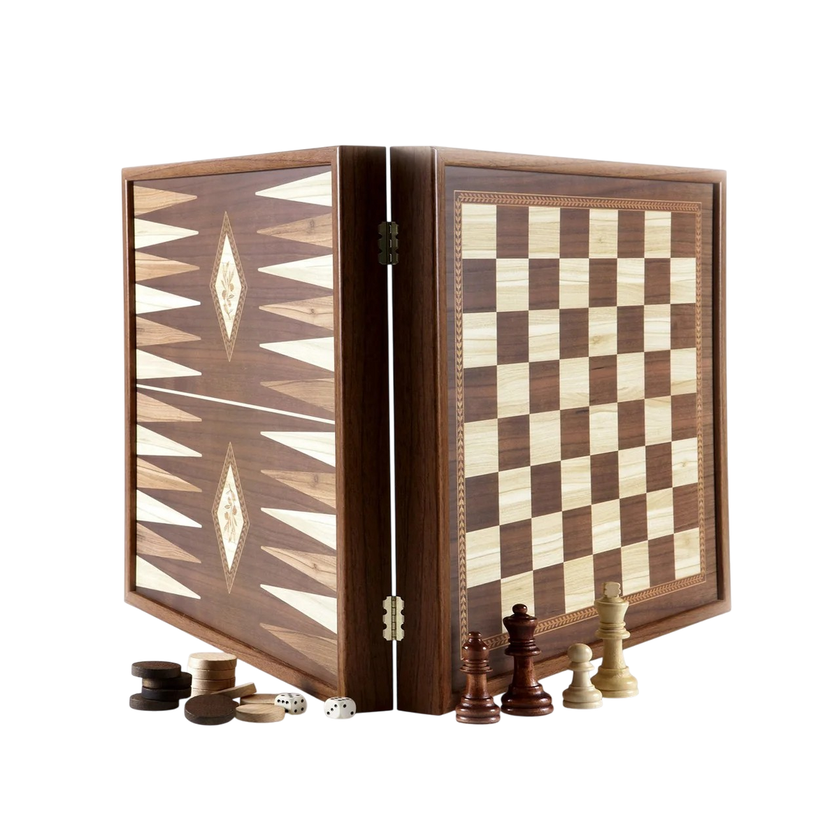 Manopoulos 41cm Classic Style 2in1 Combo Game in Wooden Case, Chess/Backgammon (STP36E)