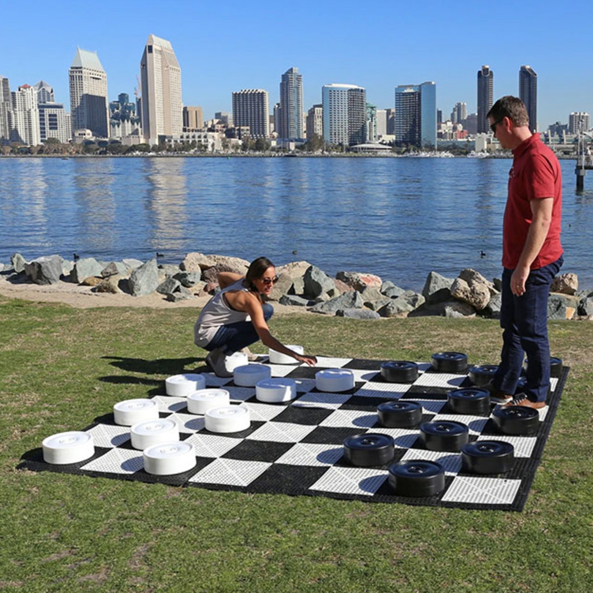 Plastic Rubberized Vinyl 2.4m Giant Chess & Checkers Board for 64cm Giant Chess (GM-13) checkers