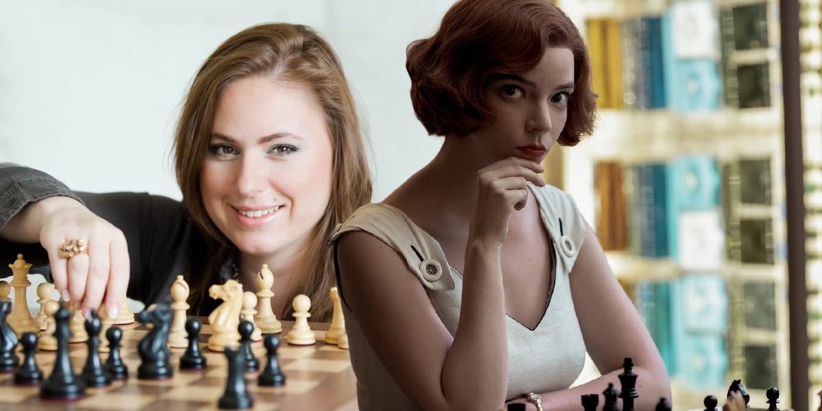A chess game in progress