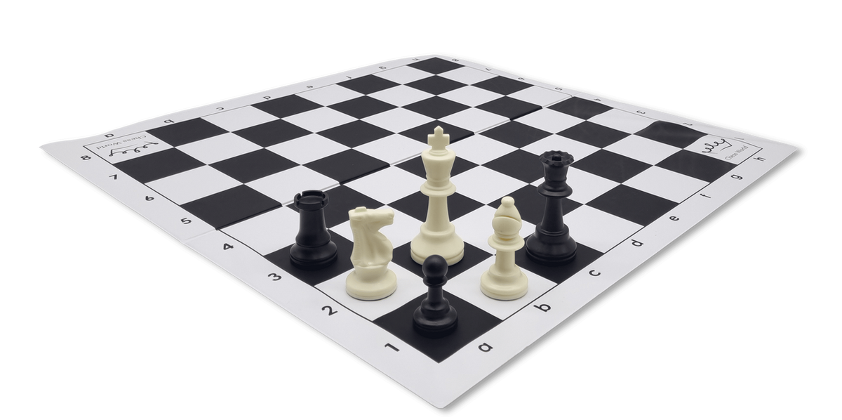 Tournament Chess Set 95mm Double Weighted Pieces with Folding Board (PP963&BB002) black and white