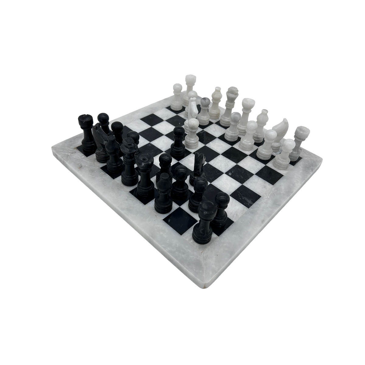 Black & White Marble Chess Set - Damaged Product Sale