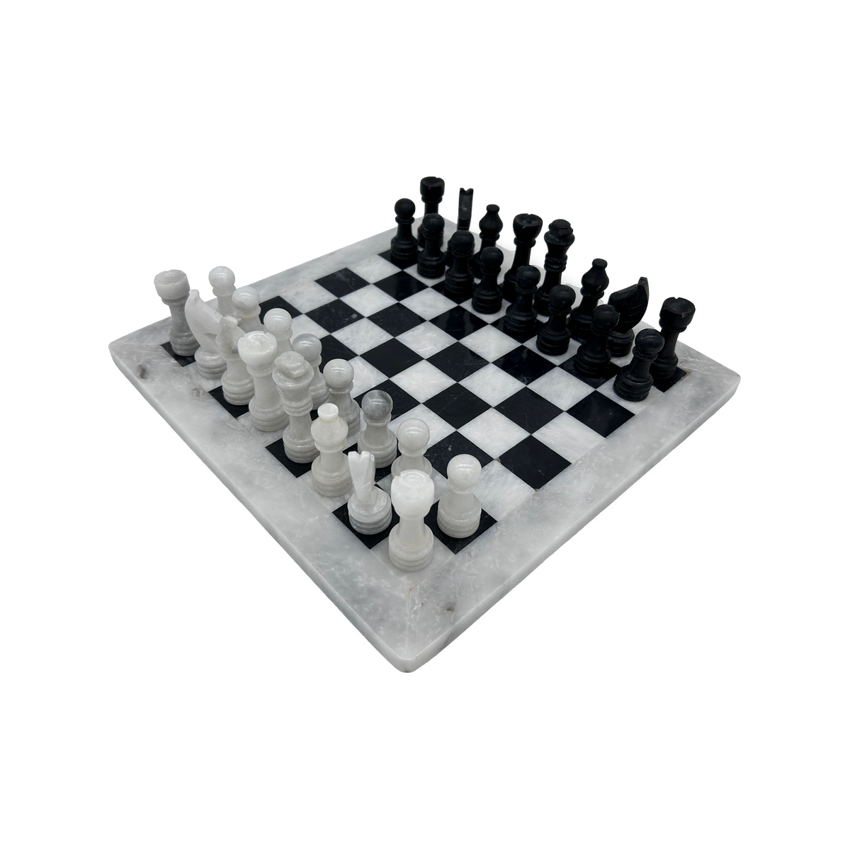 Black & White Marble Chess Set - Damaged Product Sale
