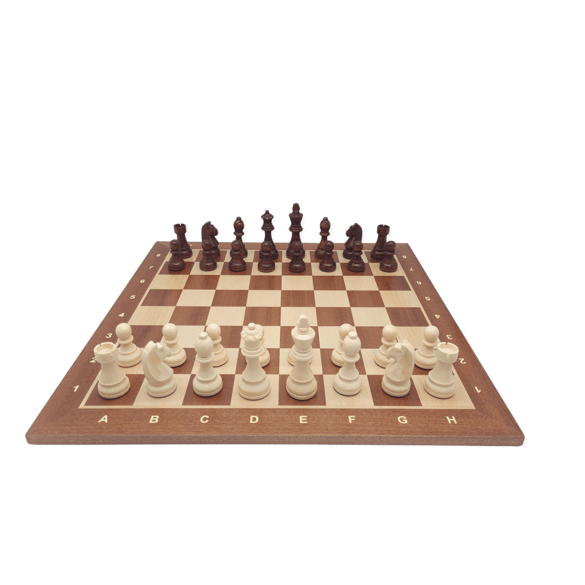 Mahogany finish coordinates board with pieces