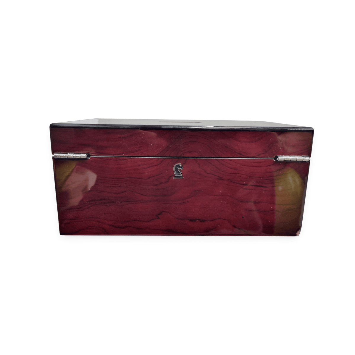 Dal Rossi Mahogany Storage Box - damaged corner & custom engravings - engraving