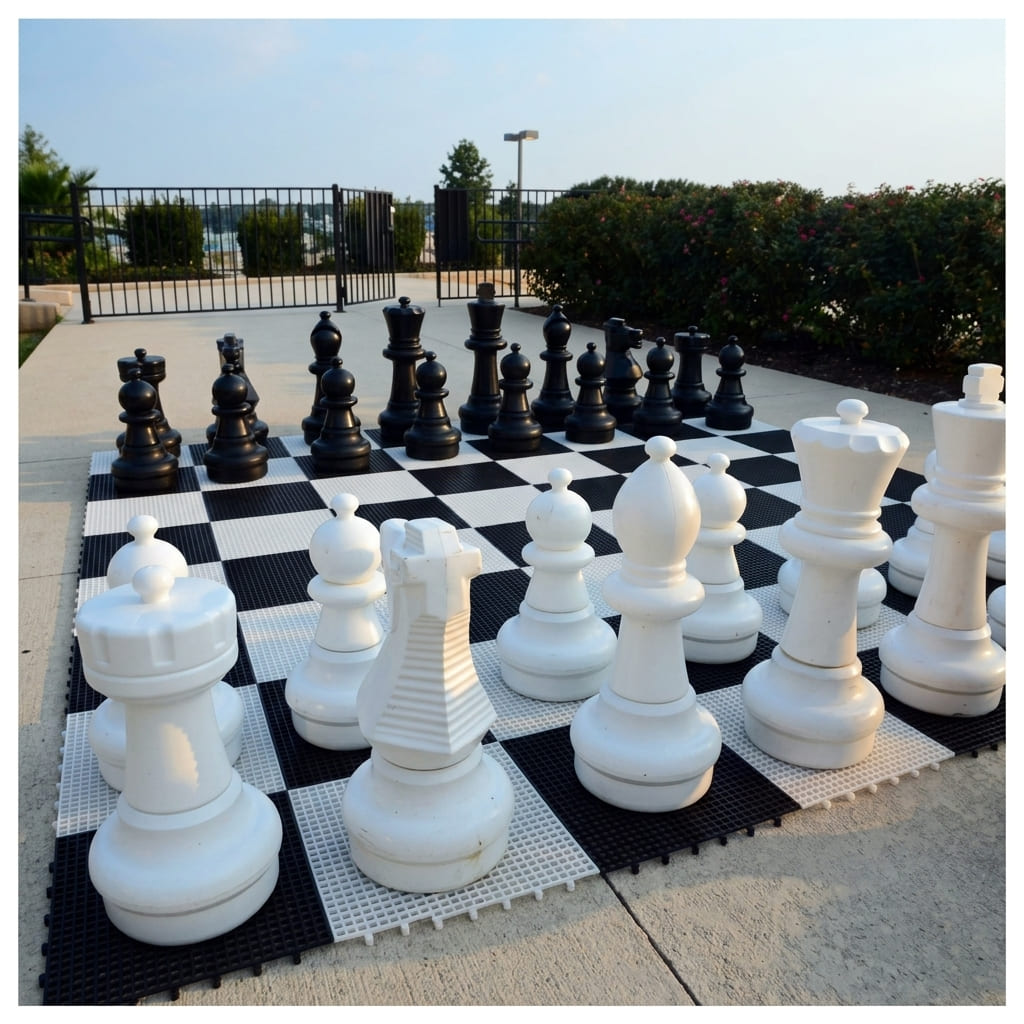 Giant Chess 64cm Giant Chess Outdoor Set (Pieces only) (GC641) pieces on board