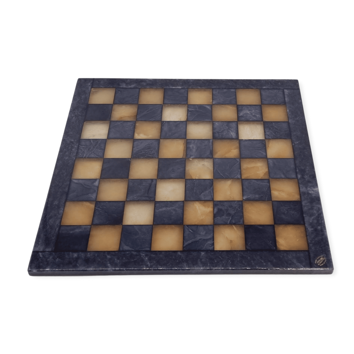 Amber Glow Classic Alabaster Chess Set board