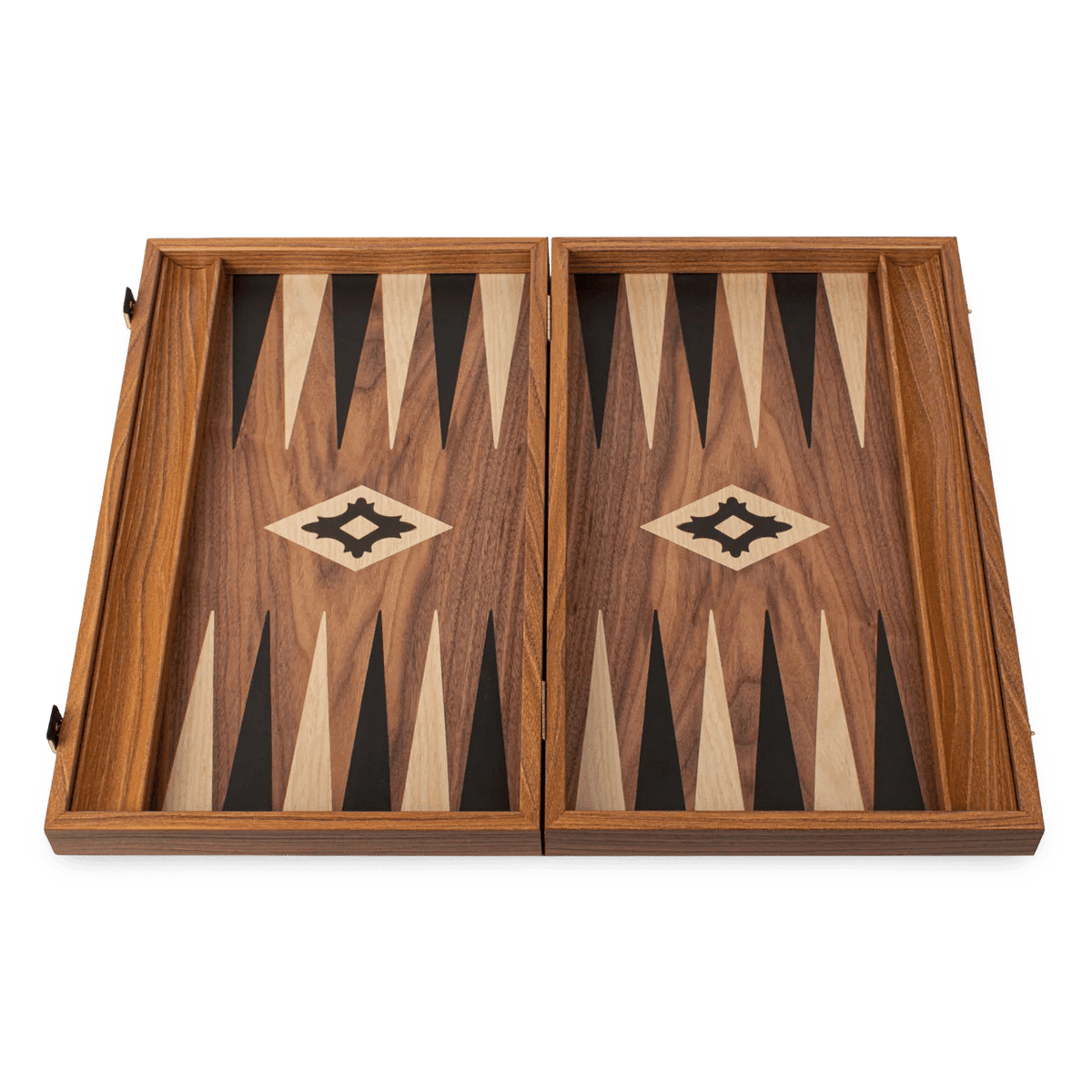 Backgammon set walnut wood handmade side racks - board only