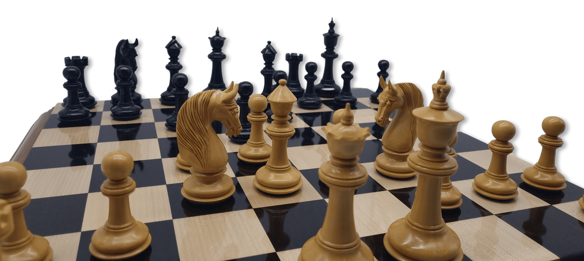 Vienna Victory Chess Set - close up mid game