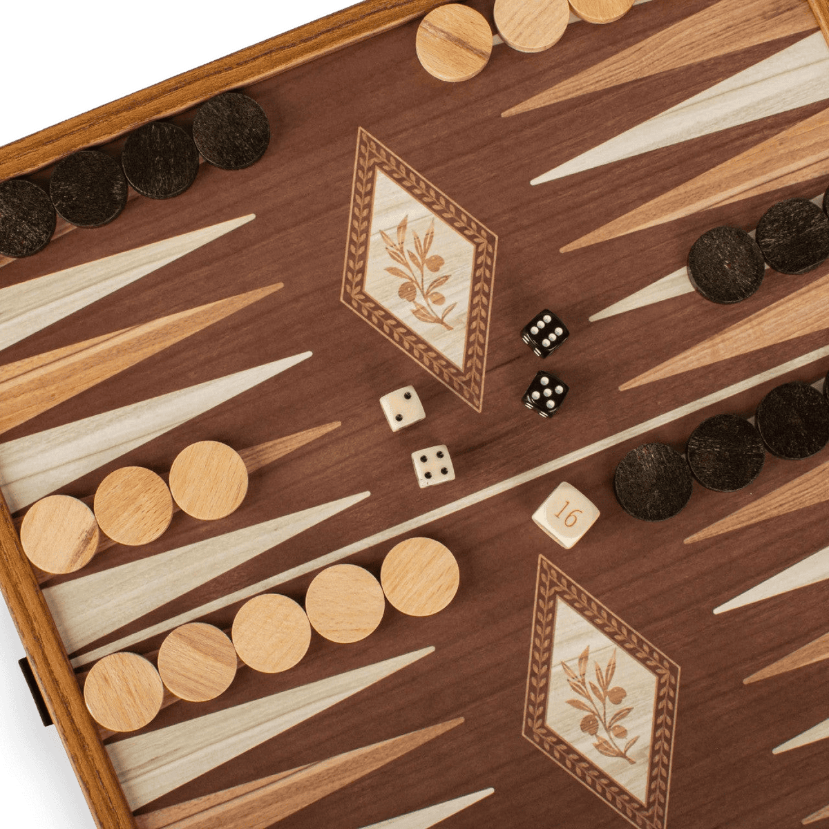 Manopoulos 34cm CLASSIC STYLE 4in1 Combo Chess / Backgammon / Ludo / Snakes backgammon play