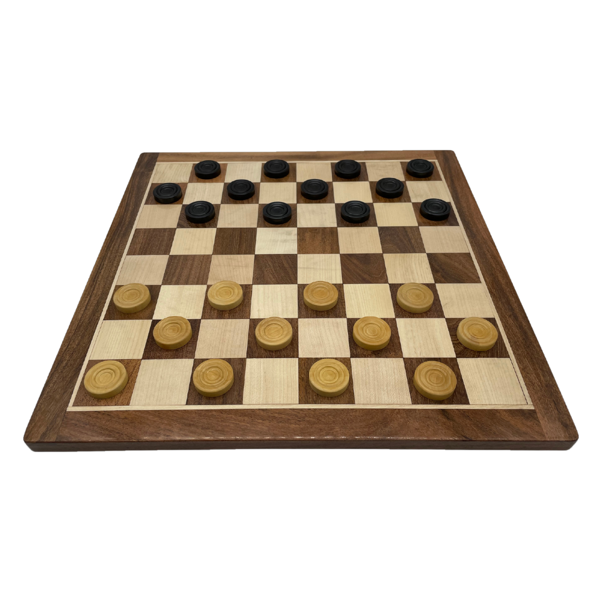 Rex Noir Checkers Set with Storage Case on board
