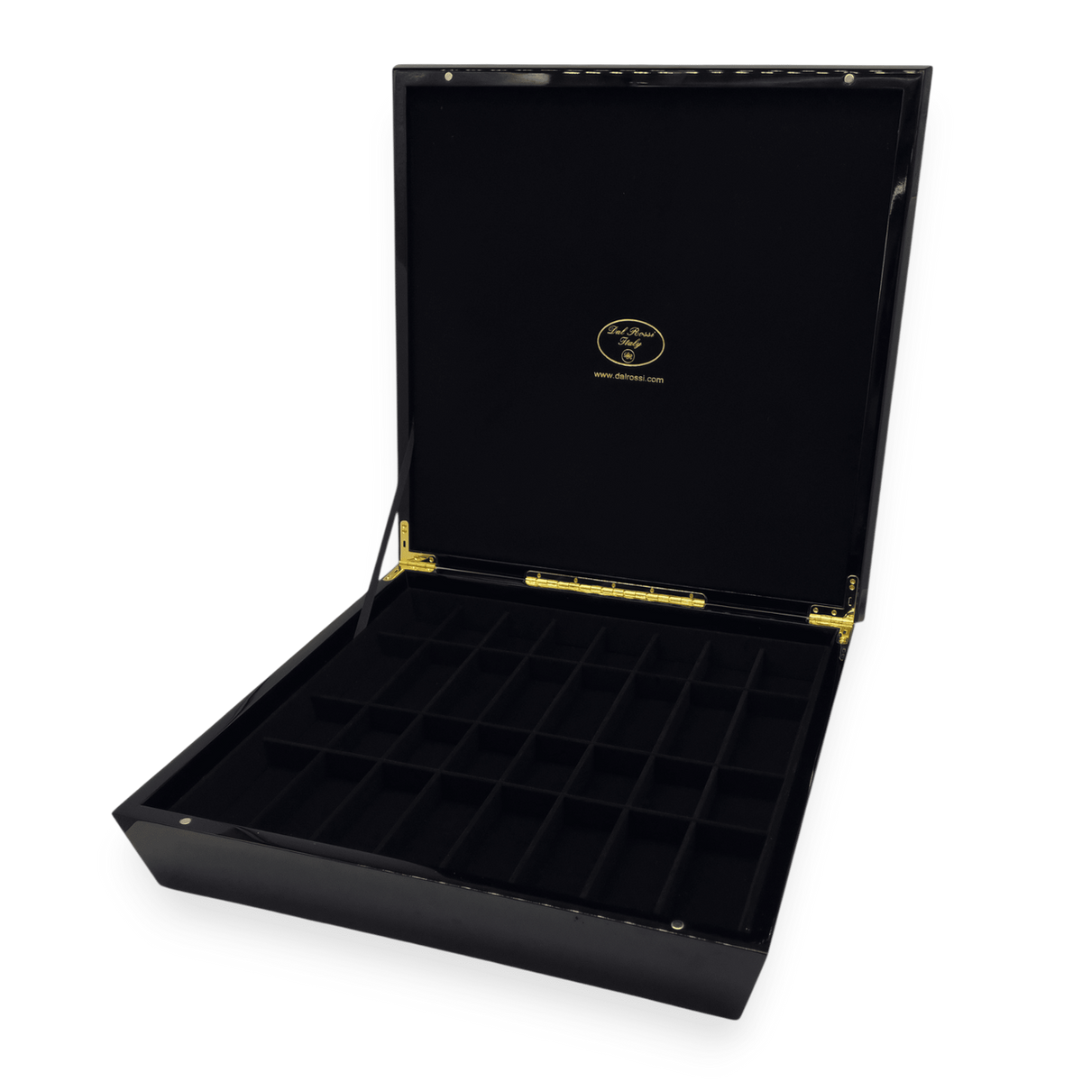 Dal Rossi Italy Black and White High Gloss Finish Angular Chess Box 50cm with compartments - storage