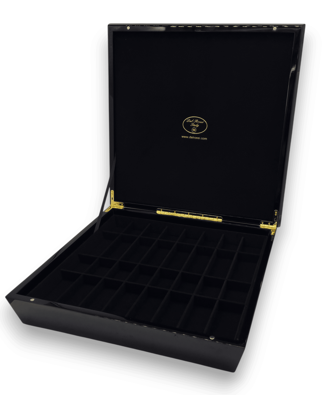 Dal Rossi Italy Black and White High Gloss Finish Angular Chess Box 50cm with compartments - storage