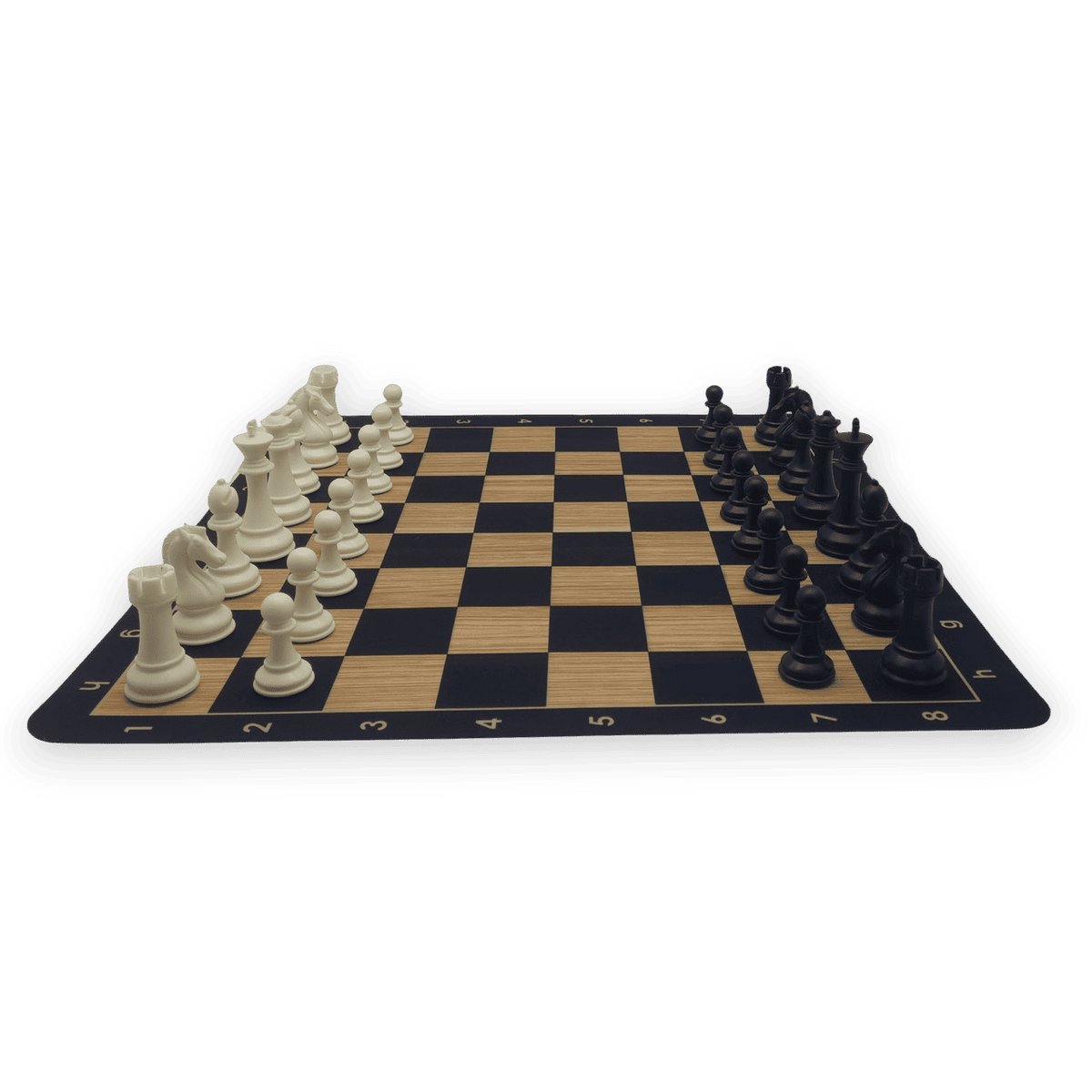 Grandmaster Mousepad Chess Set – Woodgrain Edition