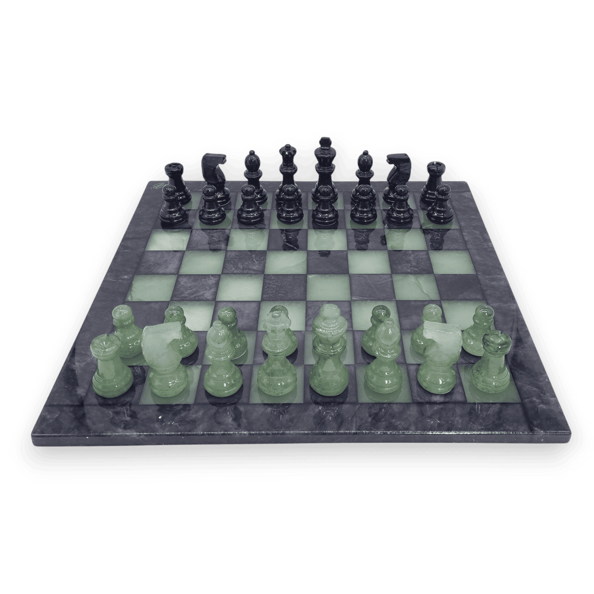 Forest Shadow Classic Alabaster Chess Set - front