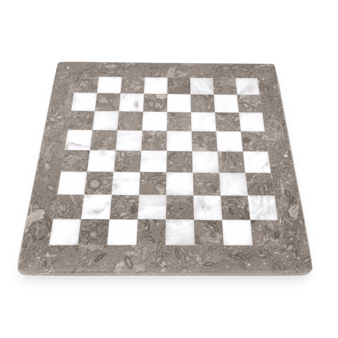 Fossil & White Marble Chess Set