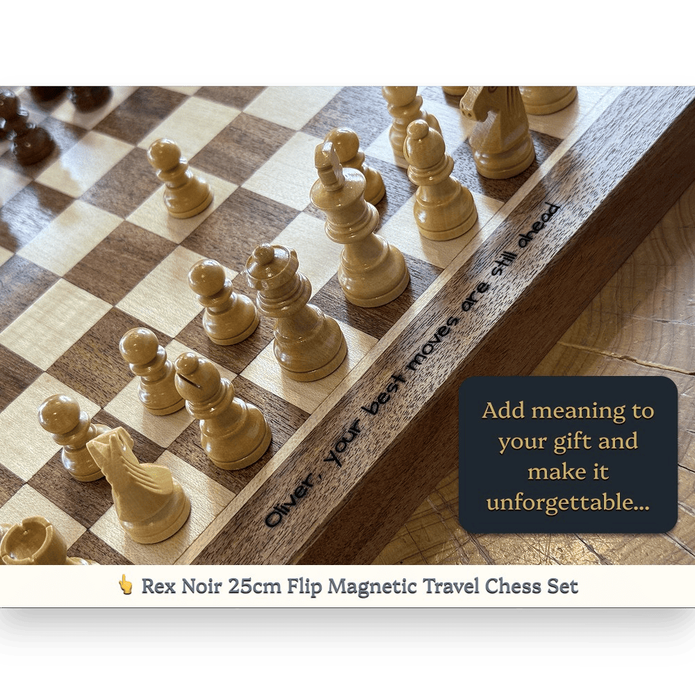 Personalised chess set with laser engraving