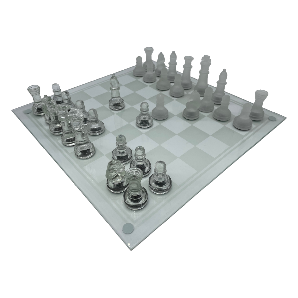 Glass Chess Set in play