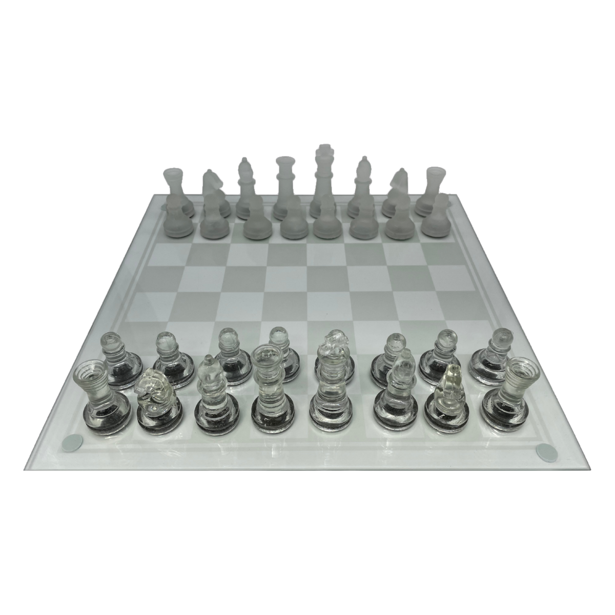 Glass Chess Set setup