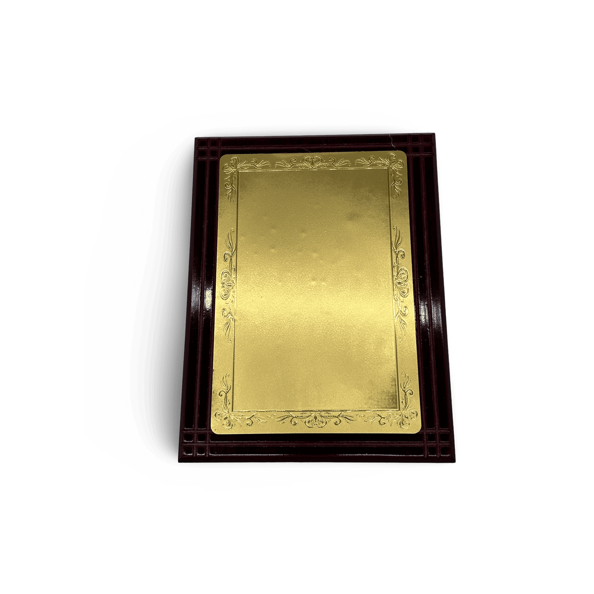 Gloss Rosewood Golden Plaque