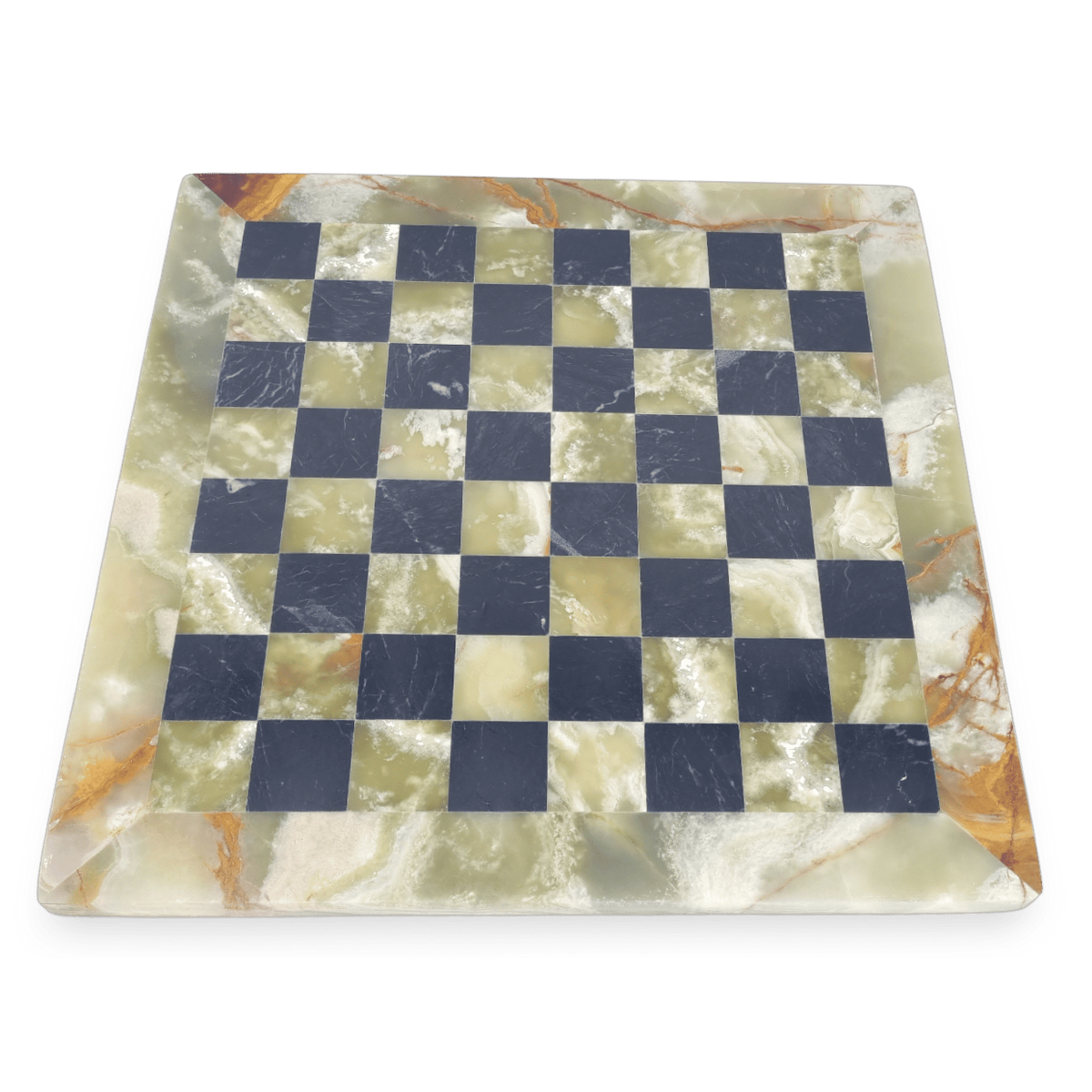Green Onyx and Black Marble Chess Board