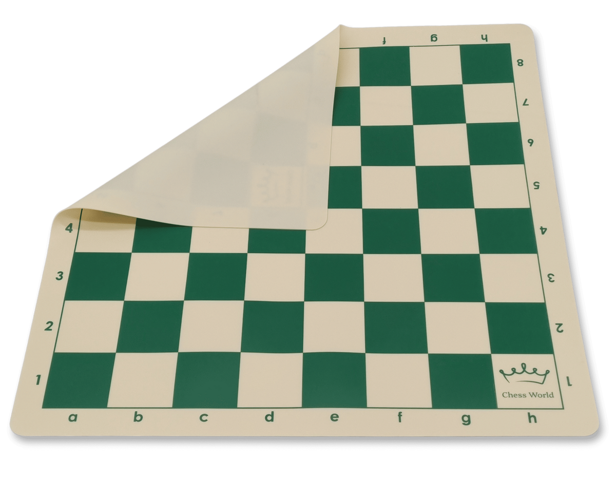 Tournament Silicone Chess Board (BB003) green and white - roll up